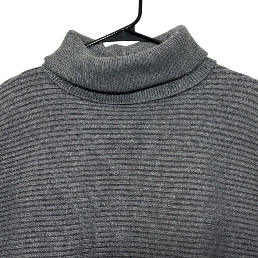 ZARA KNIT‎ Gray Ribbed High Turtleneck Boxy Cozy Thick Cropped  Sweater Size M - Picture 3 of 7